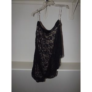 Black and Nude Lace Cocktail Dress